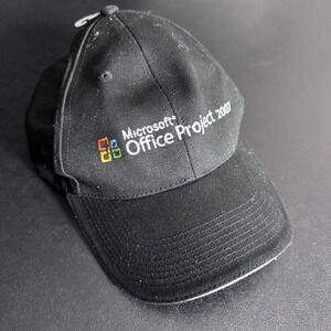 Microsoft Office Project 2007 Cap Mens OSFM Black Solid Tech Promo Hat